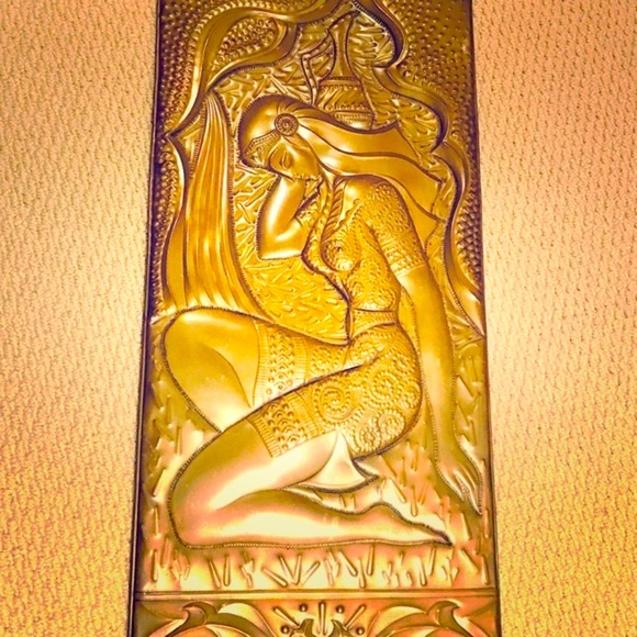 Other - Brass ethnic wall hanging unique statement piece decoration wall decor Vintage